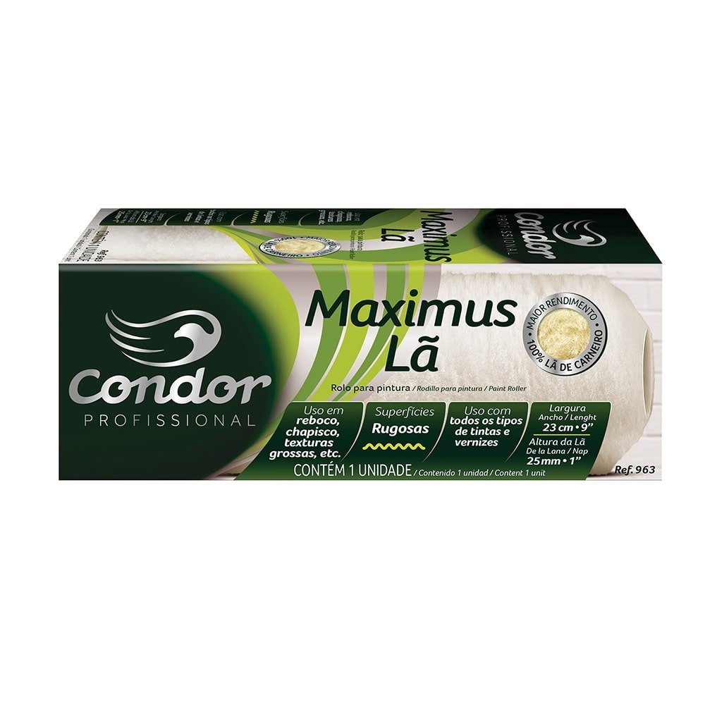 Rolo de Lã Carneiro Condor Maximus 963 23cm sem Suporte