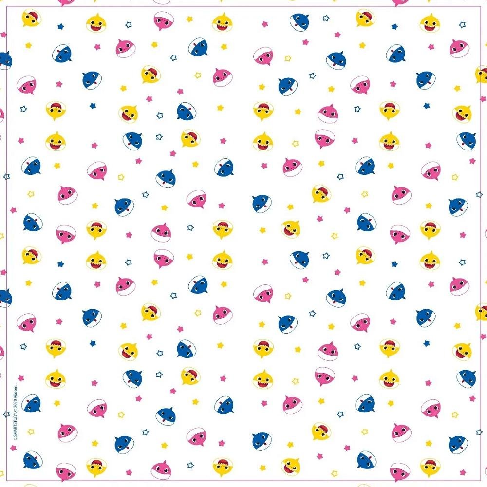 Fralda Baby Shark Cremer Estampada com Bainha Contem 5 Unidades Misto