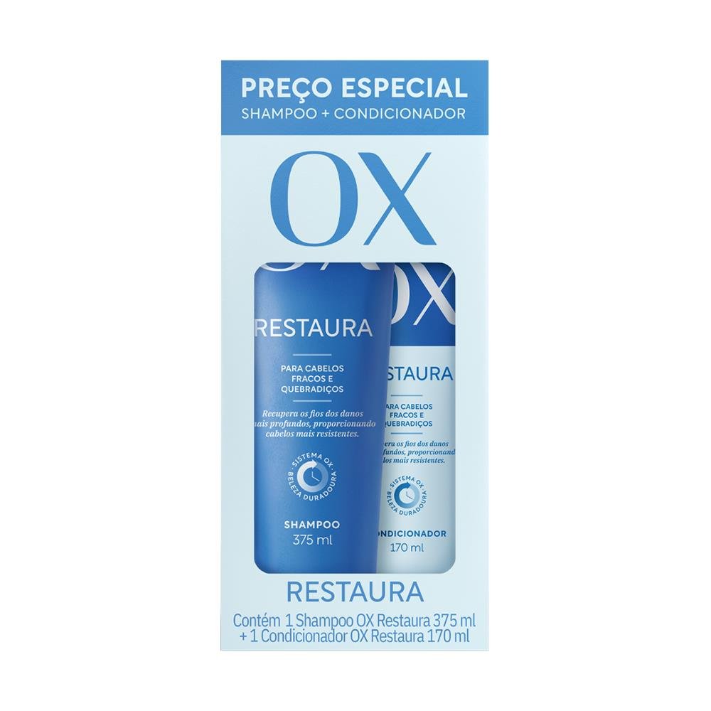 Shampoo 375ml e Condicionador 170ml Promopack Ox Restaura