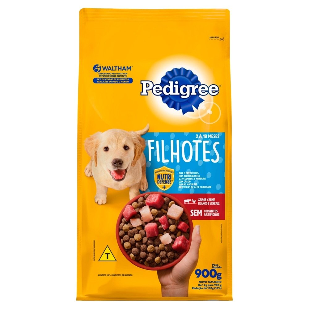 Ração Pedigree Premium Filhotes Raças Médias e Grande 900g