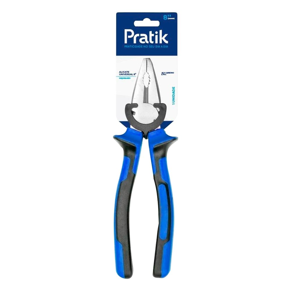Alicate Universal Pratik 8P Aço Carbono Niquelado