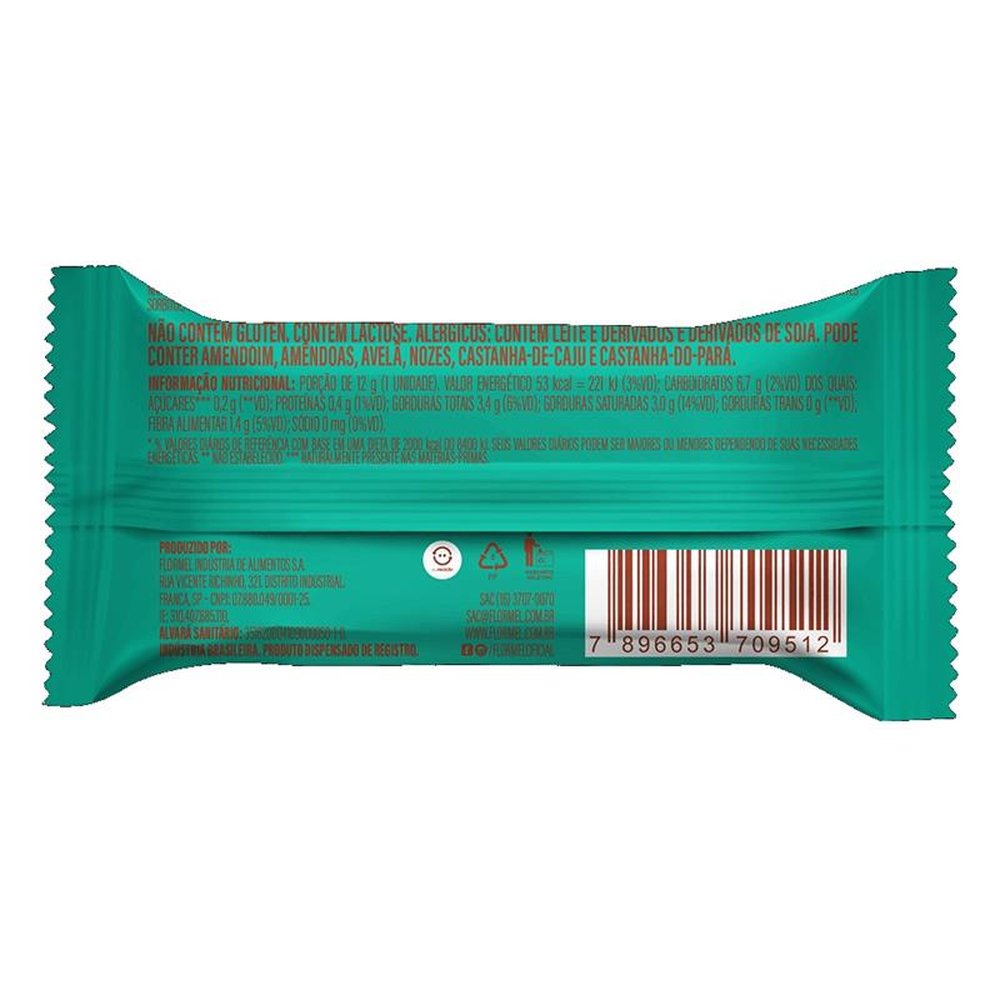 Bombom de Chocolate ao Leite MINI +, Recheado com Doce de Coco, Zero Açúcar - Caixa com 16 Unidades com 12g cada