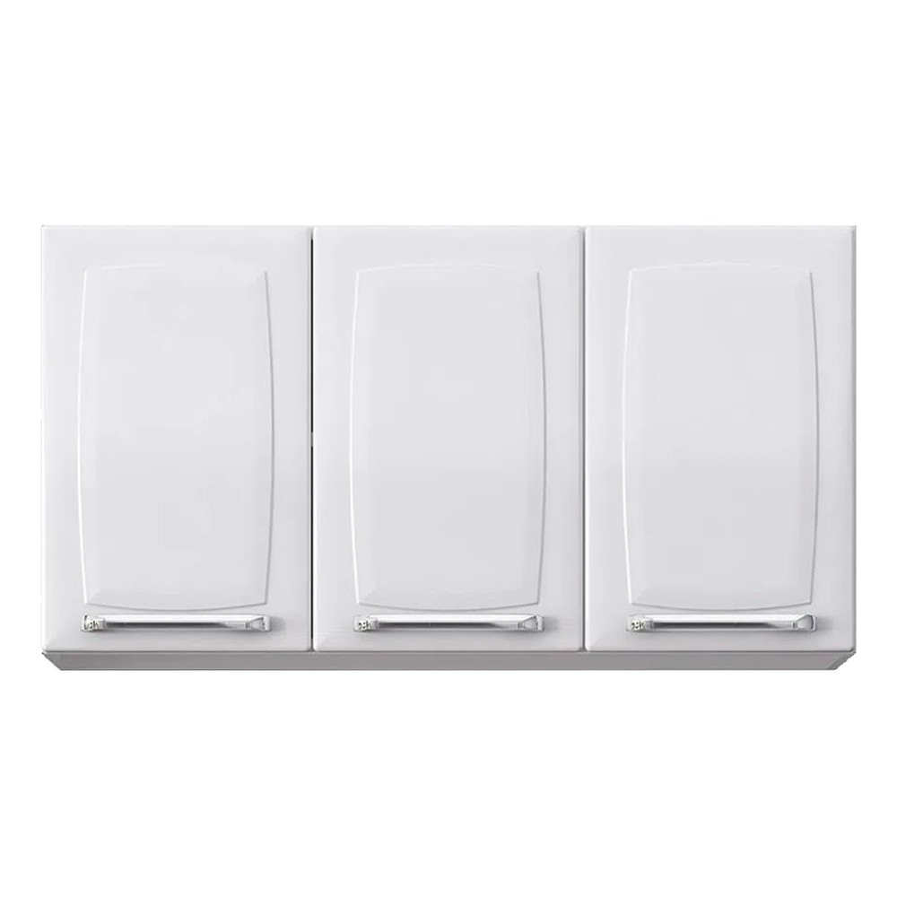 Armário de Cozinha Itatiaia Luce - 3 Portas, em Aço, Branco