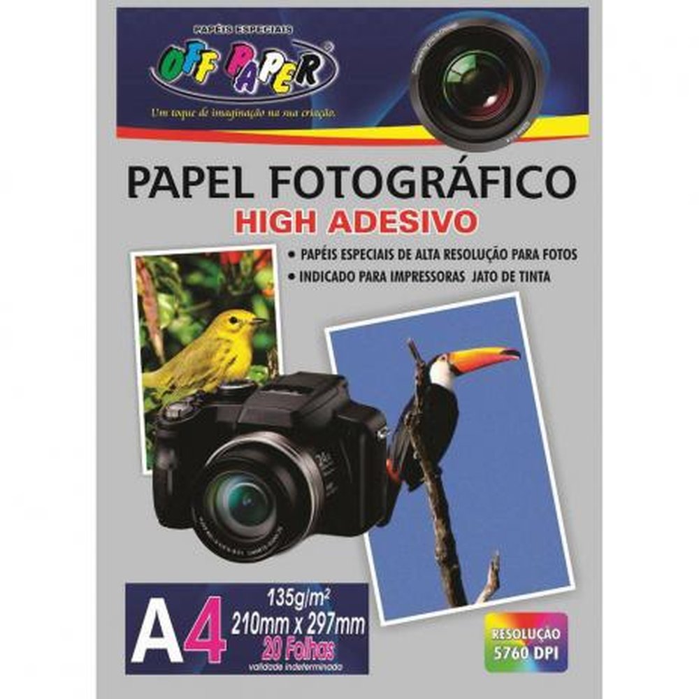Papel Off Paper Fotografico Adesivo A4 135Gr C/20