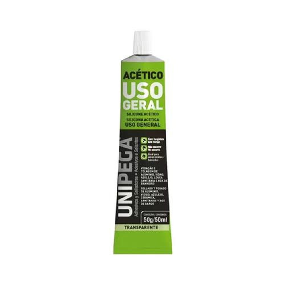 Silicone Acetico 50G Bisnaga com 24 und Unipega