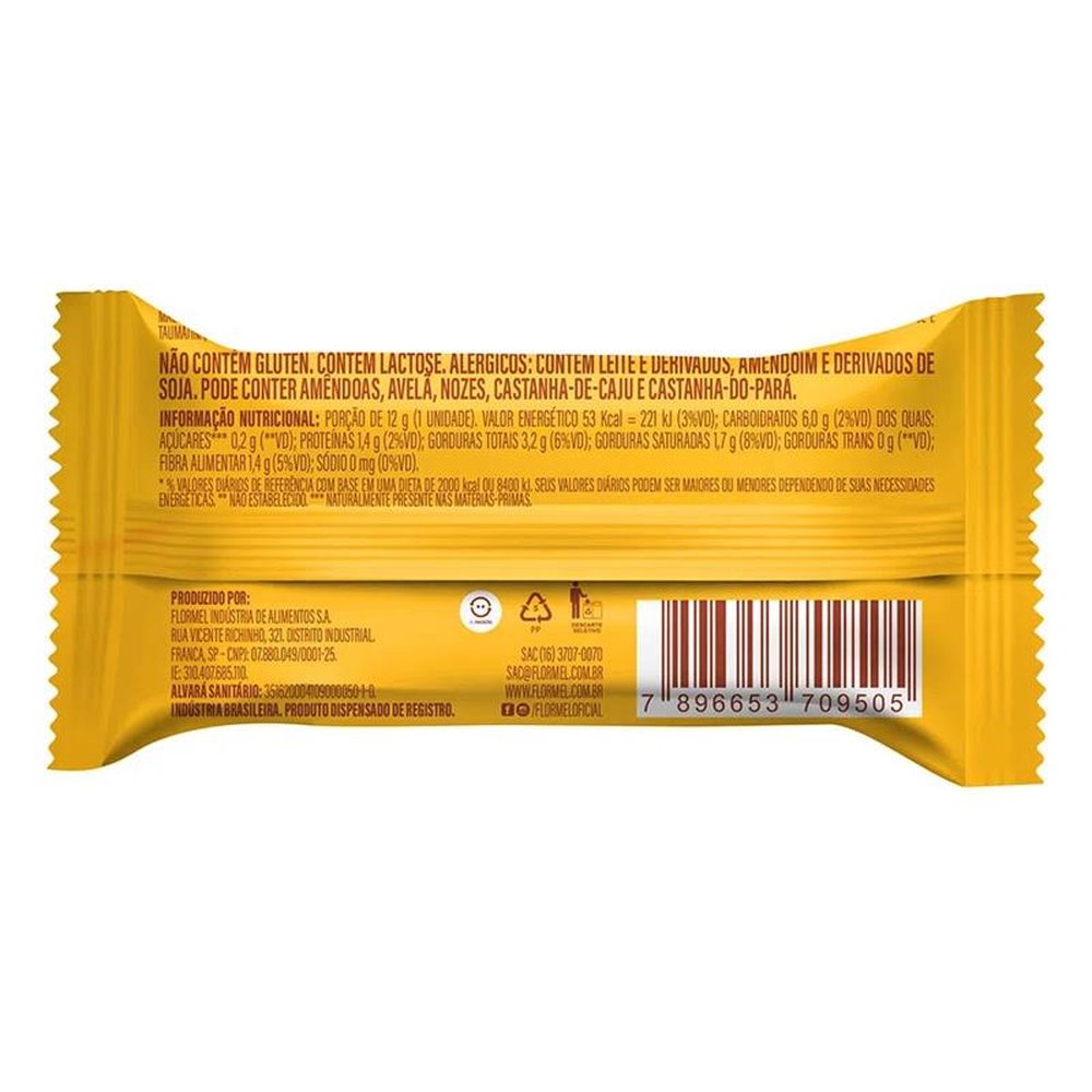Bombom de Chocolate ao Leite MINI +, Recheado com Doce de Amendoim, Zero Açúcar - 16 Unidades de 12g cada