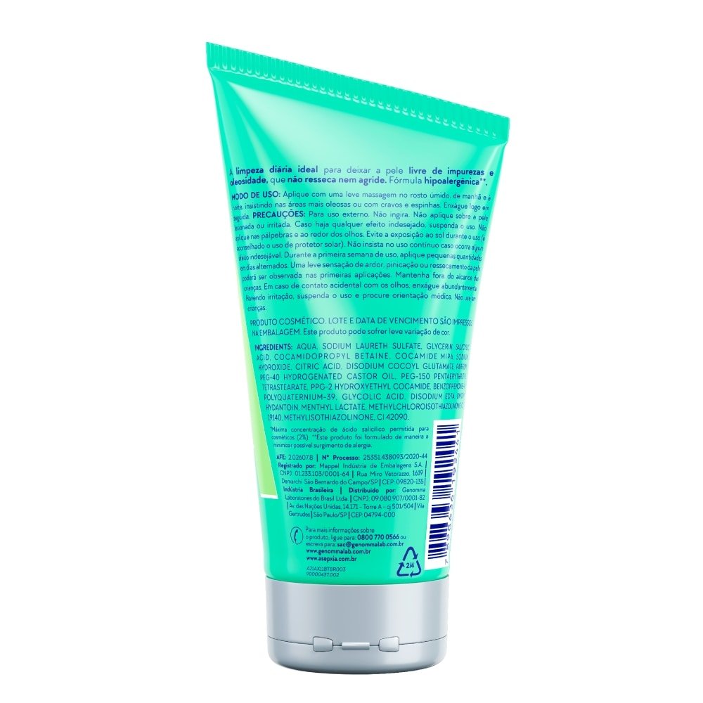 Sabonete Líquido Asepxia Limpeza Profunda Pele Oleosa 150ml