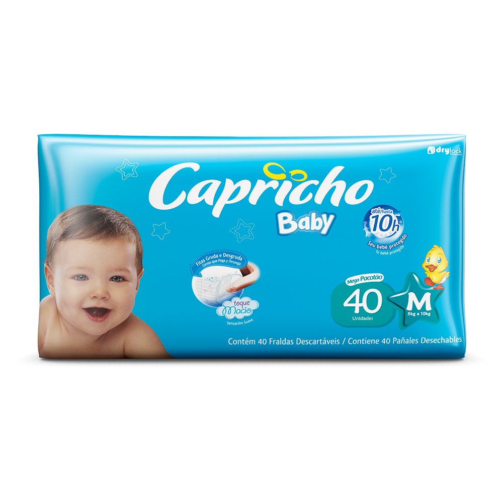 Fralda Capricho Baby Mega M 40 Unidades
