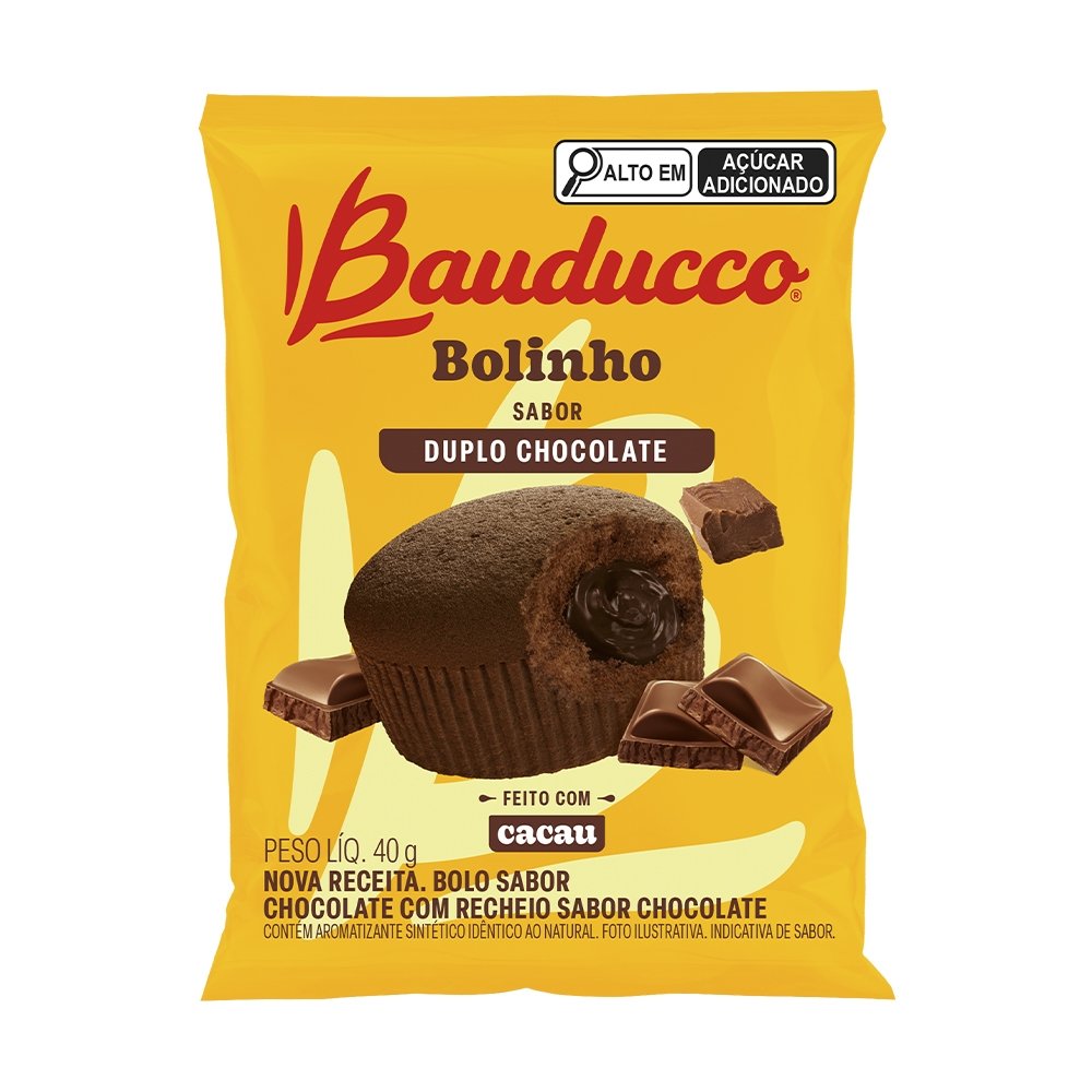 Bolinho Bauducco Duplo Chocolate 40g - Embalagem com 16 Unidades