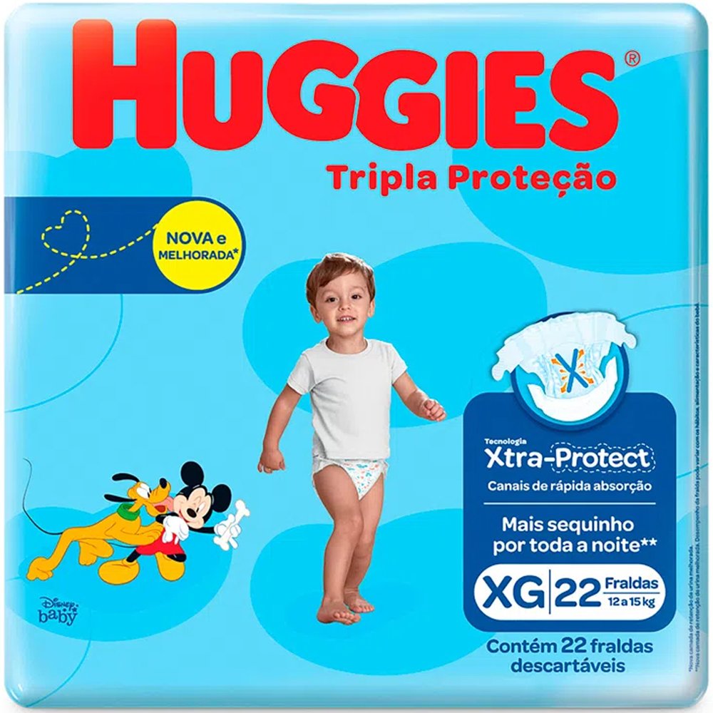 Fralda Huggies Tripla Protecao Disney Jumbo Xg Com 22 Unidades