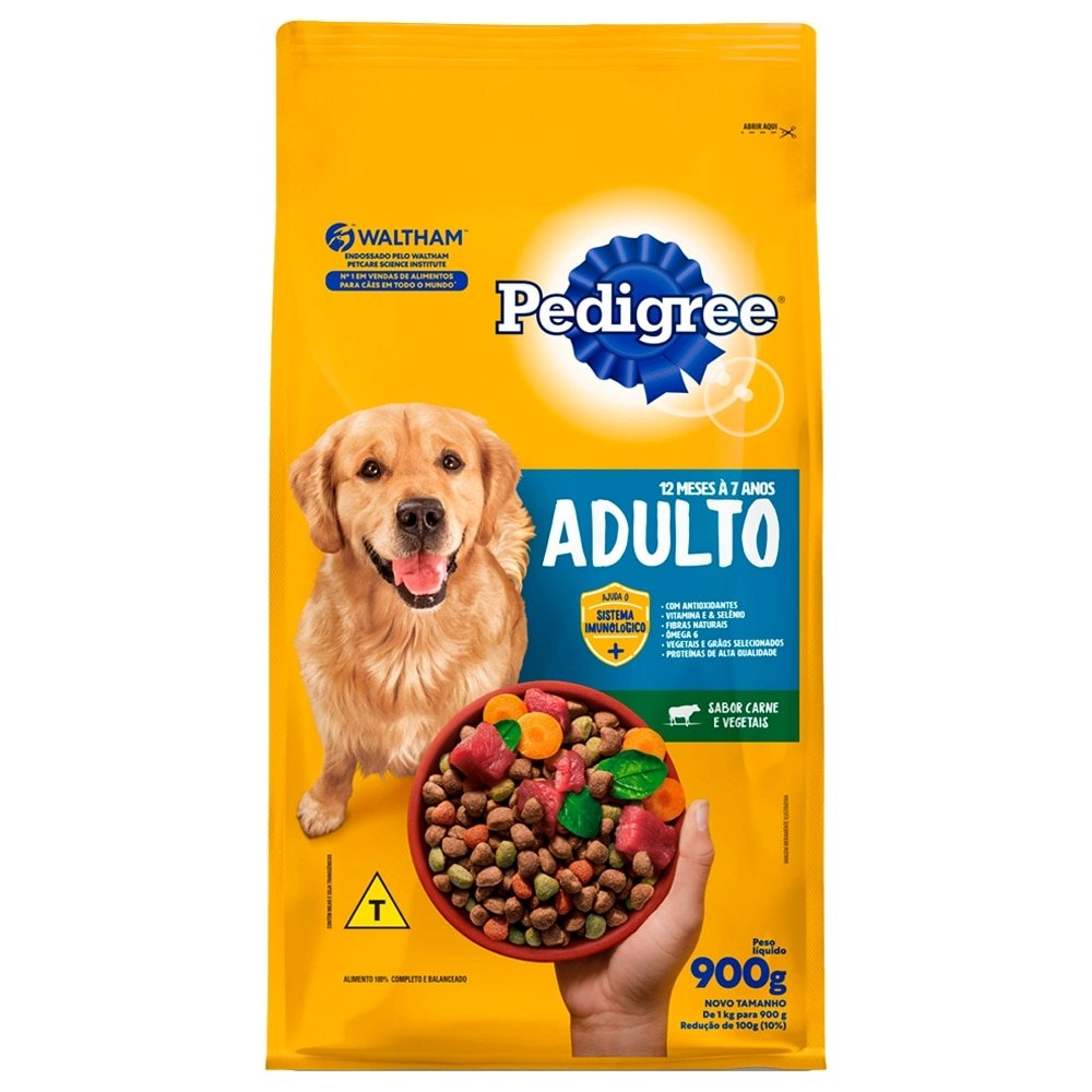 Ração Pedigree Premium Carne/Vegetais 900g