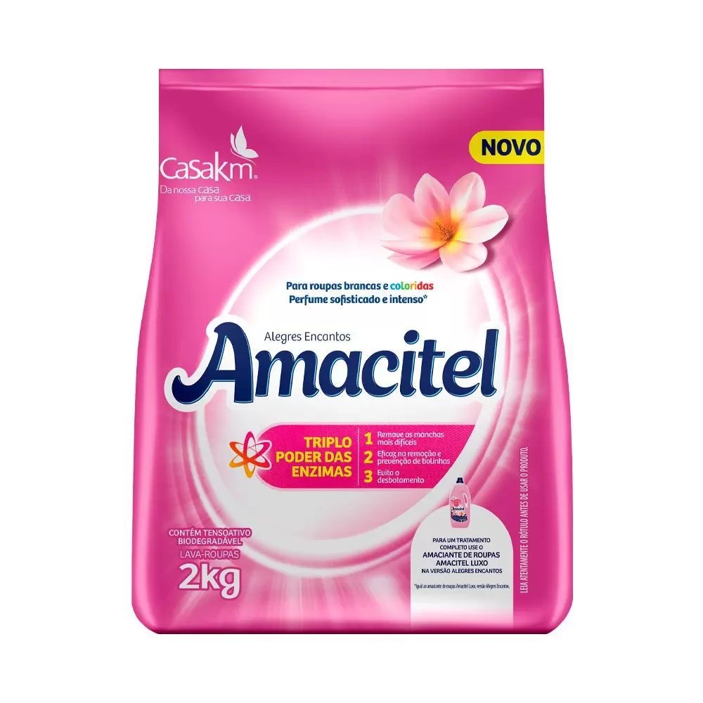 Lava Roupas Amacitel 2kg Alegres Encantos