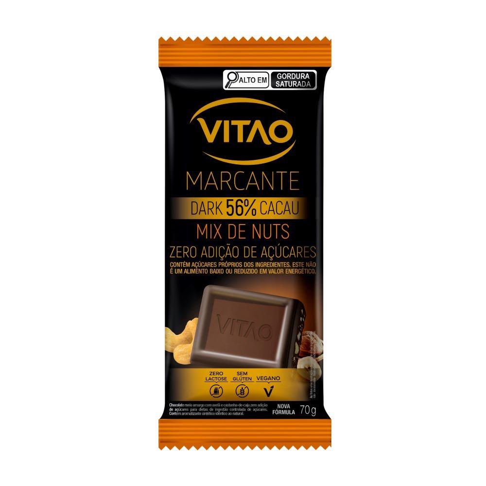 Chocolate Meio Amargo Z Mix Nuts 70G D04X06 Caixa Com 24 Unidades
