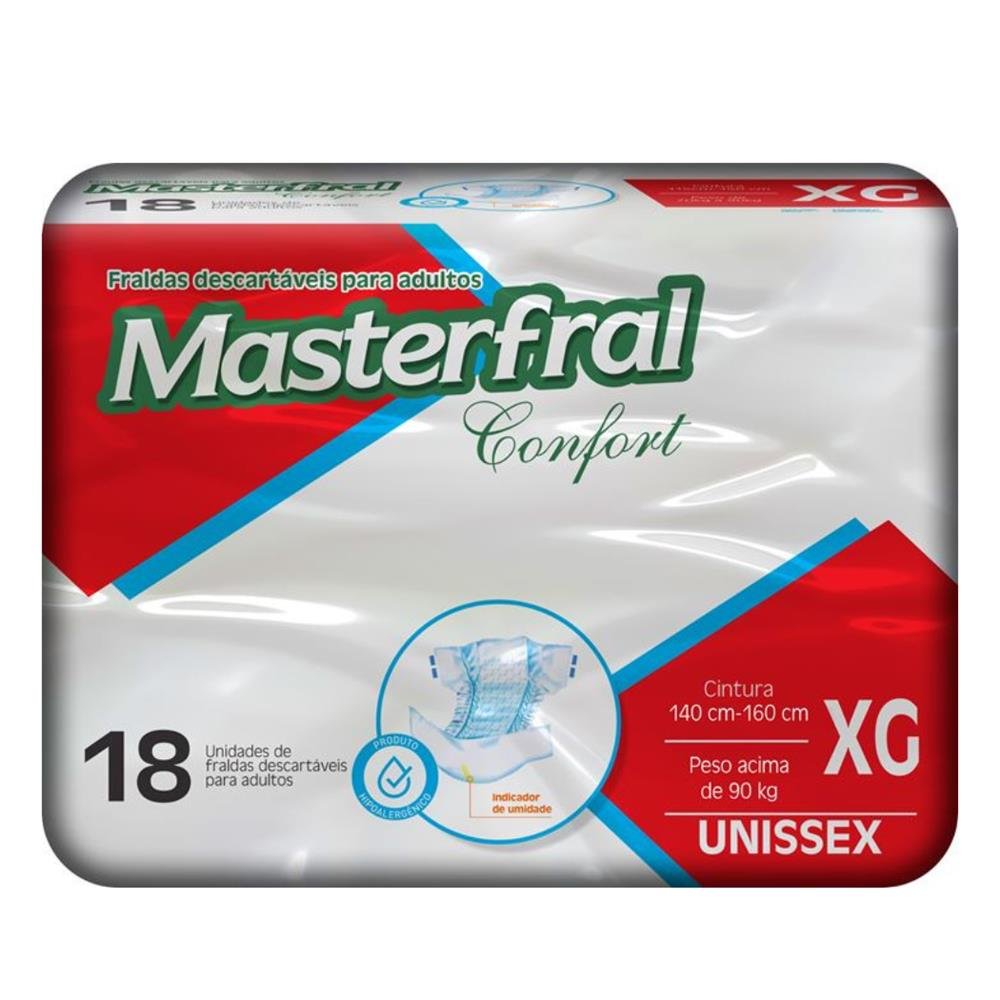 Fralda Masterfral Confort Econômica XG 6 Pacotes Com 18 Unidades