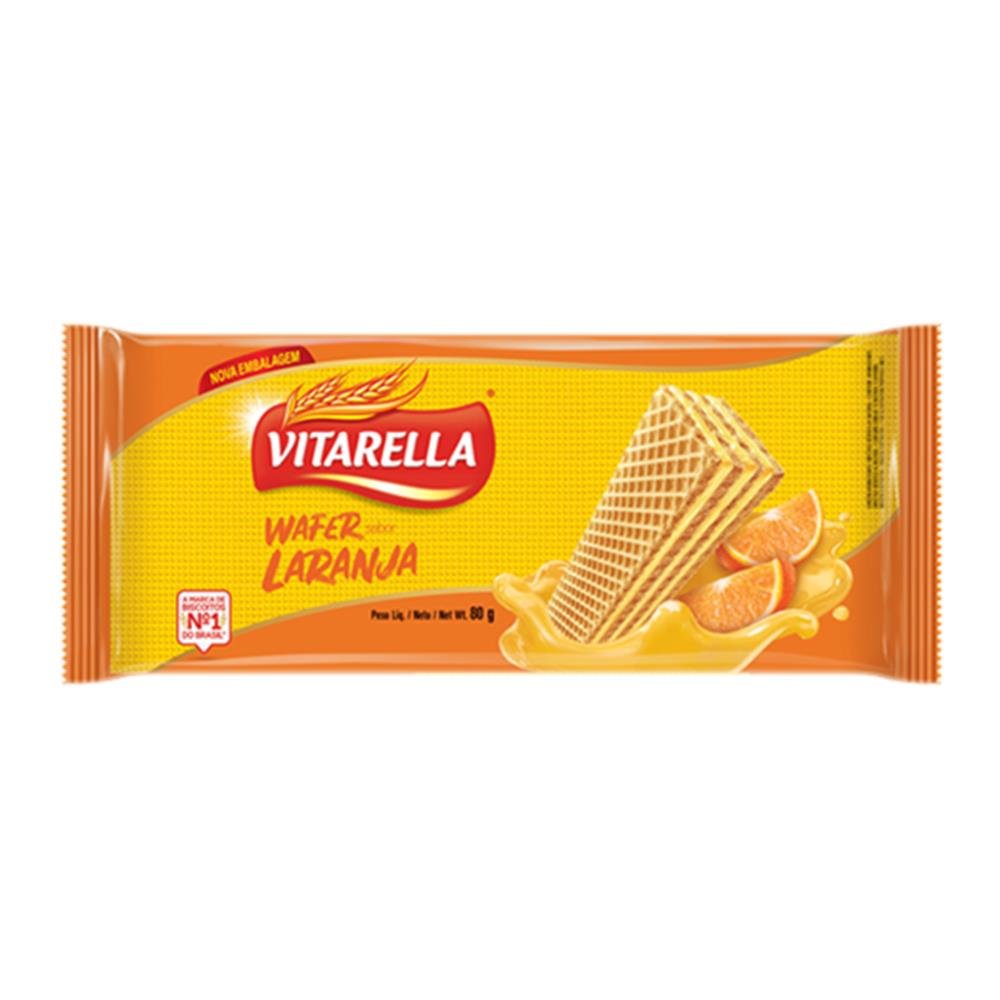 Biscoito Wafer Vitarella 80G Laranja