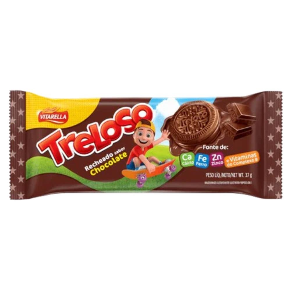 Biscoito Recheado Treloso 37G Chocolate Caixa Com 30