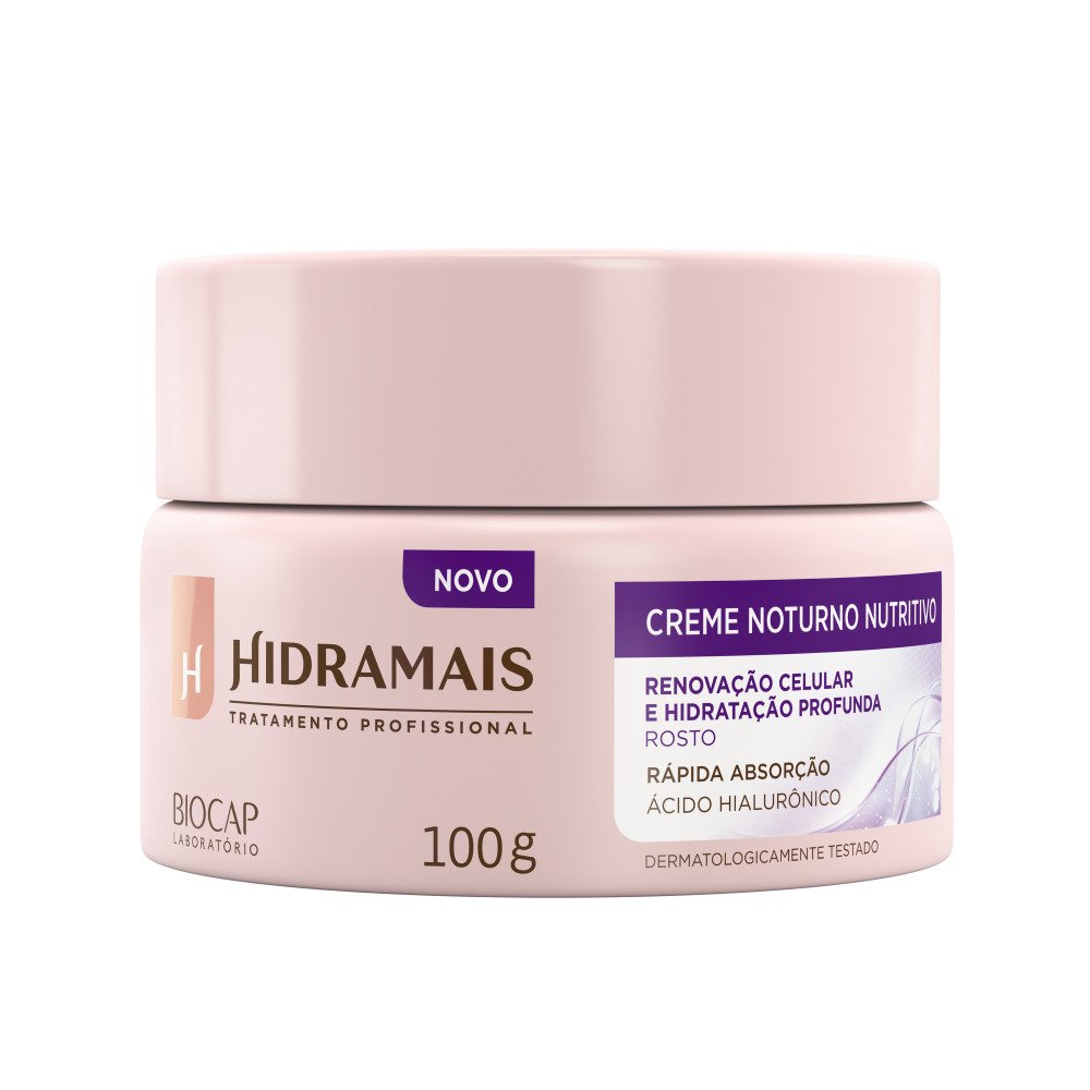 Creme Hidramais Noturno Nutritivo 100 g - Renovação celular e hidratação profunda