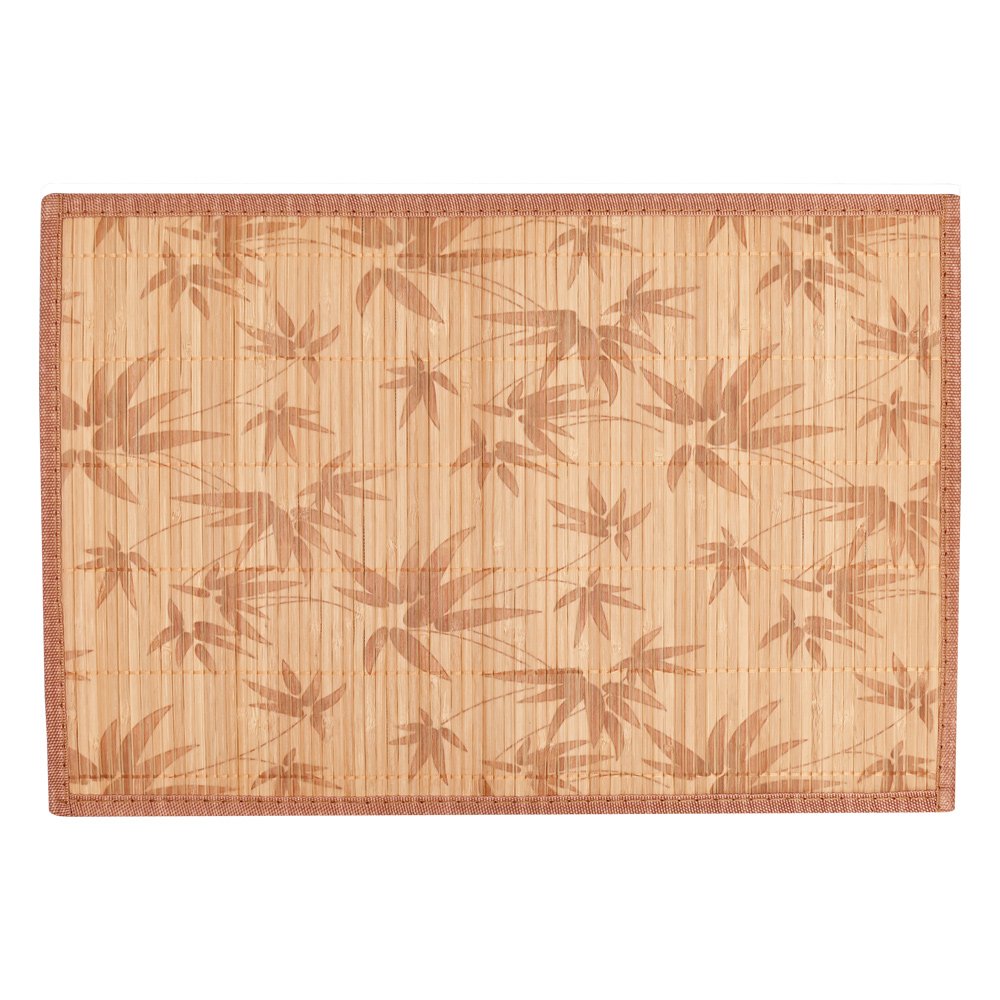 Lugar Americano Feito Inteiramente De Bambu Clara Com Detalhes Florais Mimo Style