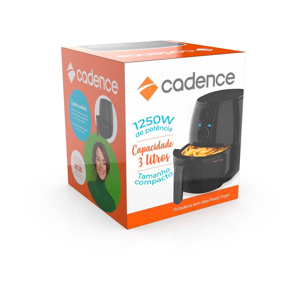 Fritadeira Sem Óleo Cadence 3 Litros Pratic Fryer Preta FRT515 ¿ 127 Volts