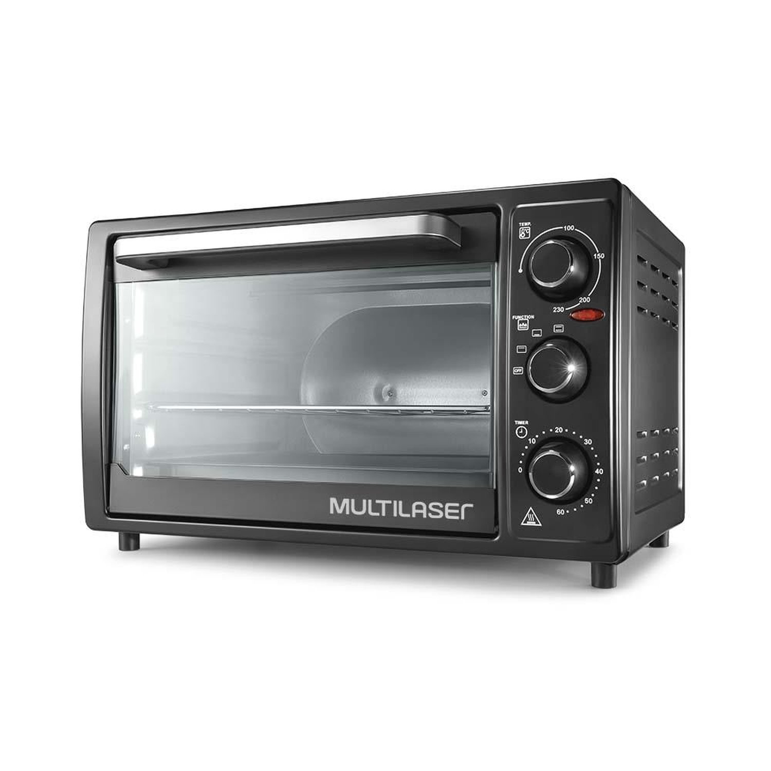 Forno Eletrico Multilaser 36L 220V-1500W com 3 Funcoes - Seletor de Temperatura e Time - Preto - CE