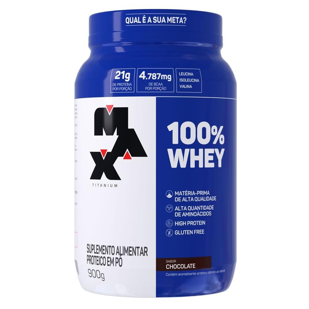 Whey 100% Chocolate Max Titanium 900g
