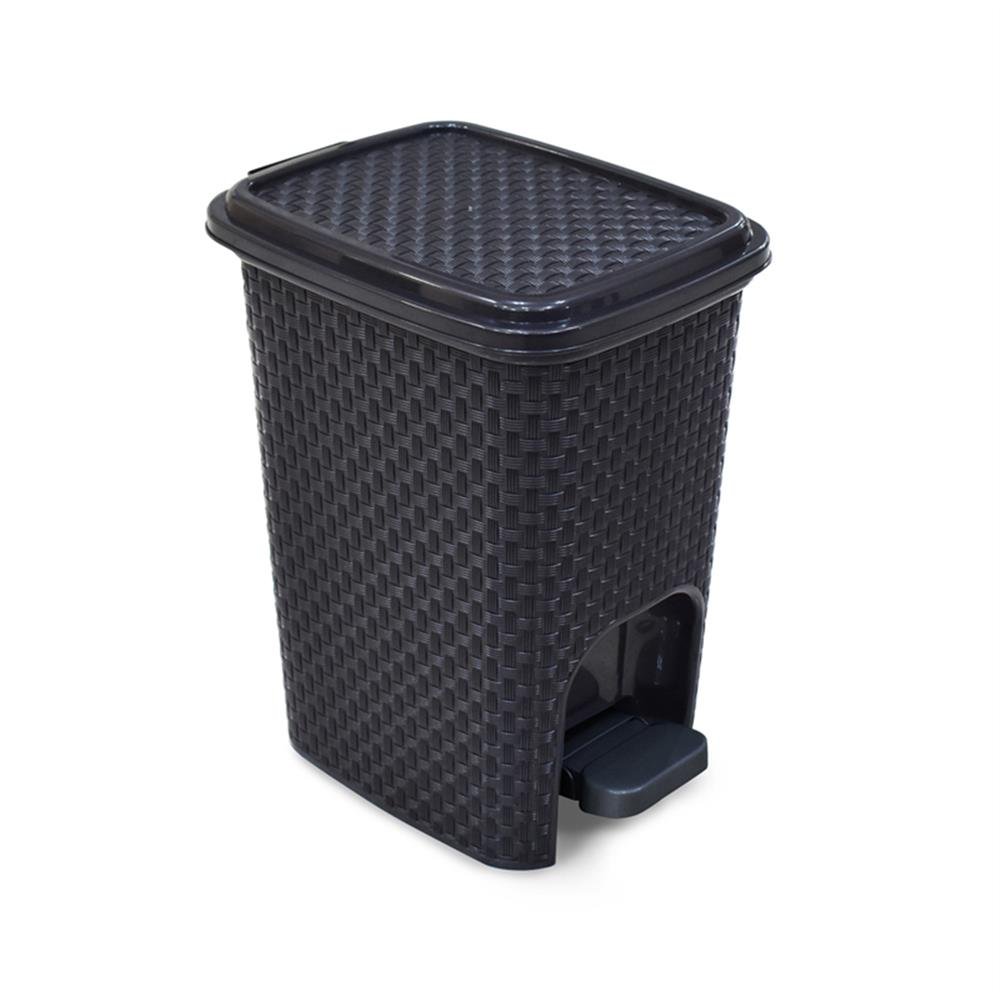 Lixeira 7,0L Plastico C/Pedal Preto Toyplast