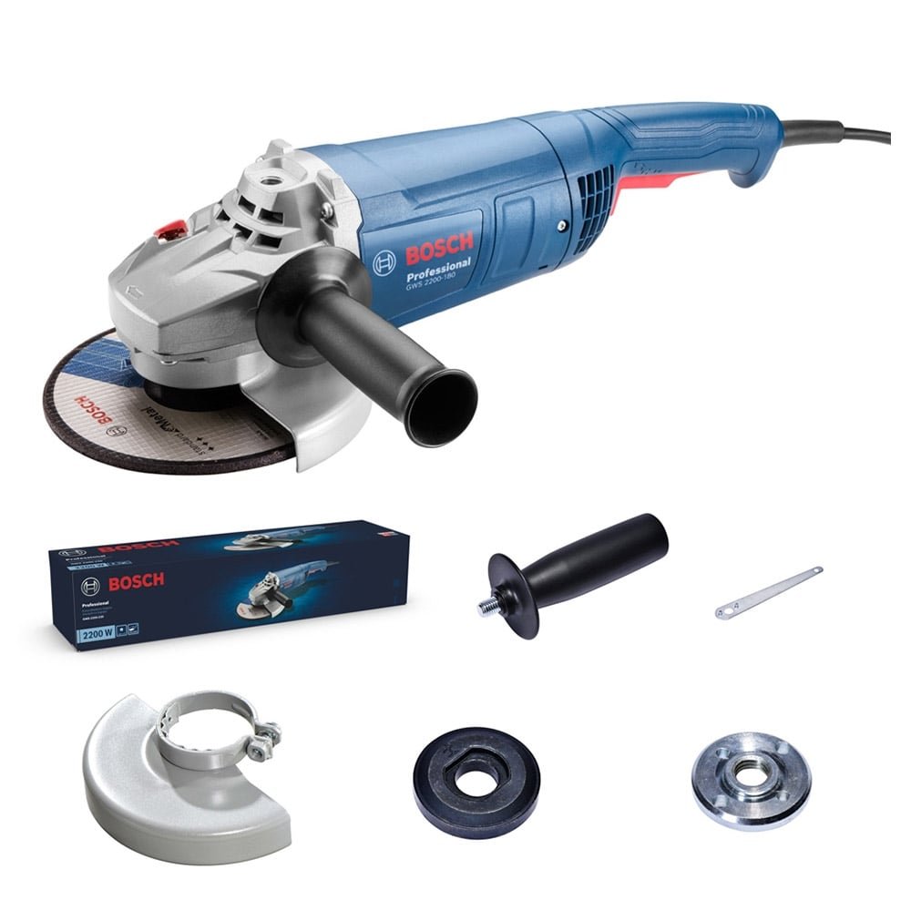 Esmerilhadeira Angular Bosch GWS 2200-180, 7P, 2200W, Azul, 220V