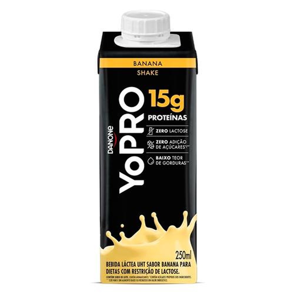 Bebida Láctea Yopro Banana 250ml - Embalagem com 24 Unidades