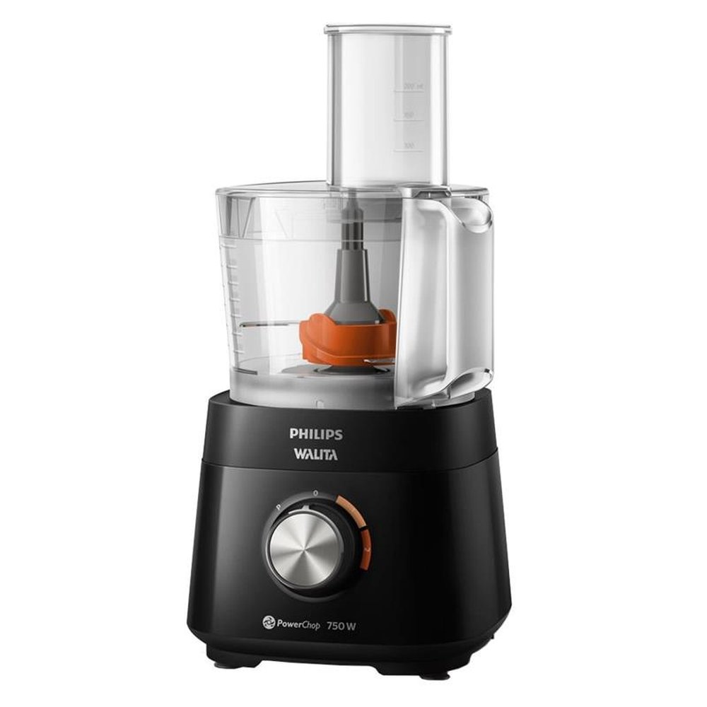 Multiprocessador Philips Walita RI7302 PowerChop 750 Plus | 6 Acessórios, 2 Velocidades, 750W Preto, 110V