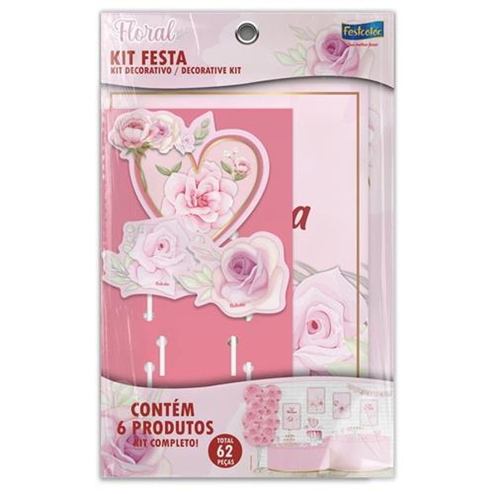 Kit Festa Floral Rosas - Embalagem com 1 unidade.