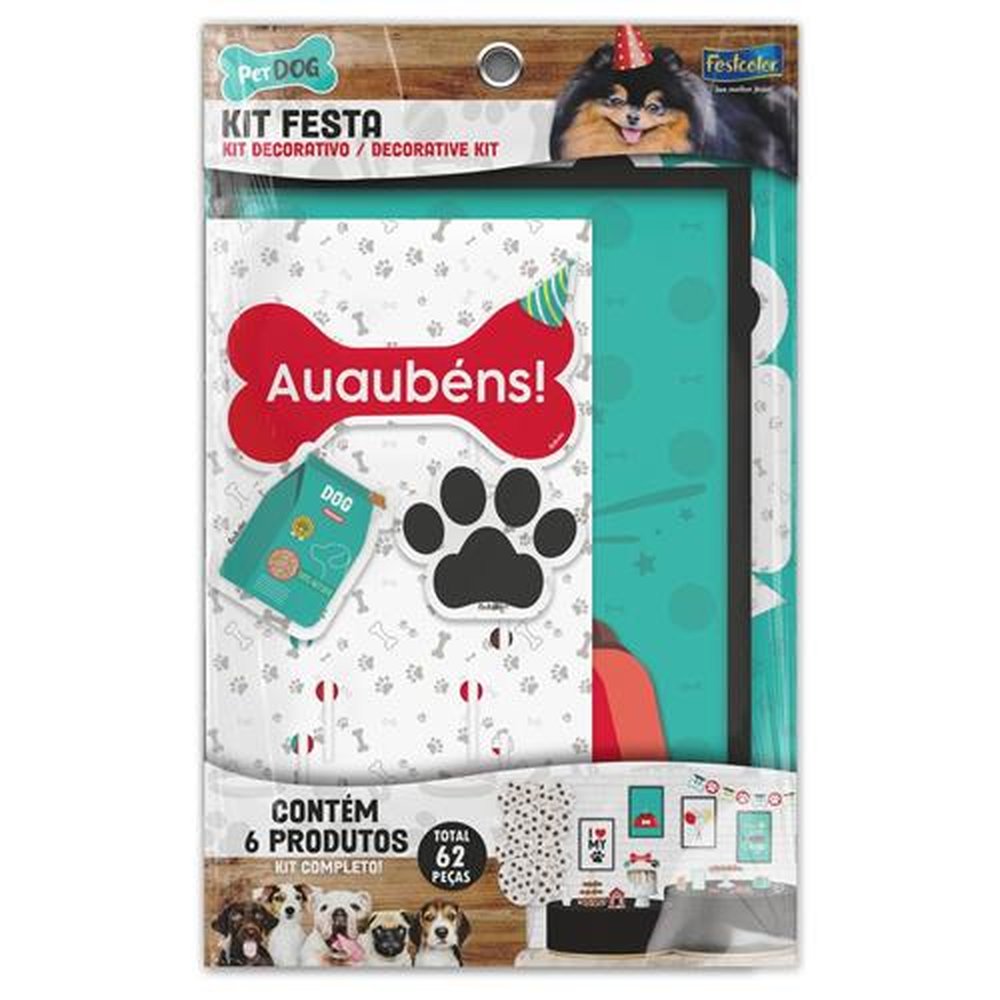 Kit Festa Pet Dog - Embalagem com 1 unidade.