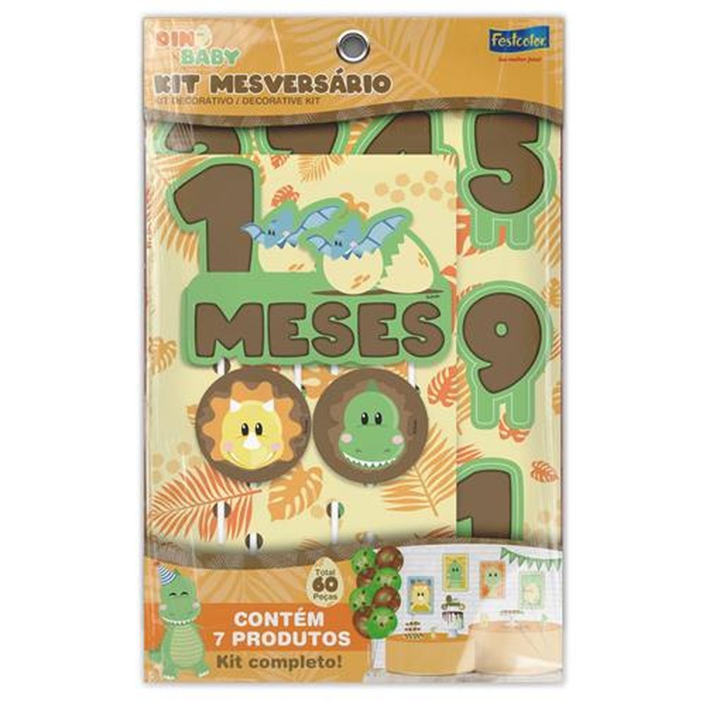 Kit Mesversario Dino Baby