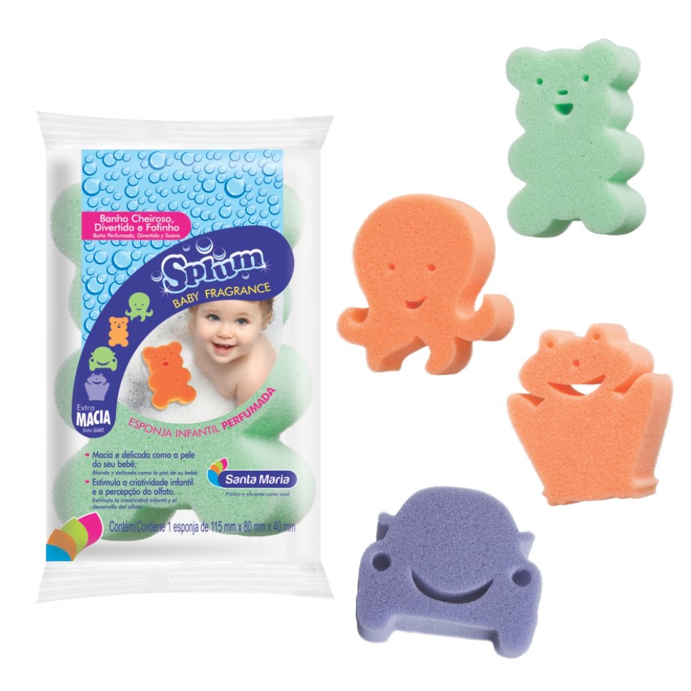 Caixa com 24 Unidades De Esponja Splum Para Banho Baby Fragance ...
