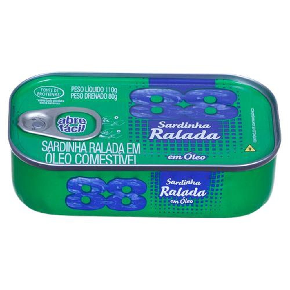 Sardinha Ralada 88 Com Óleo Comestivél Lata 110G