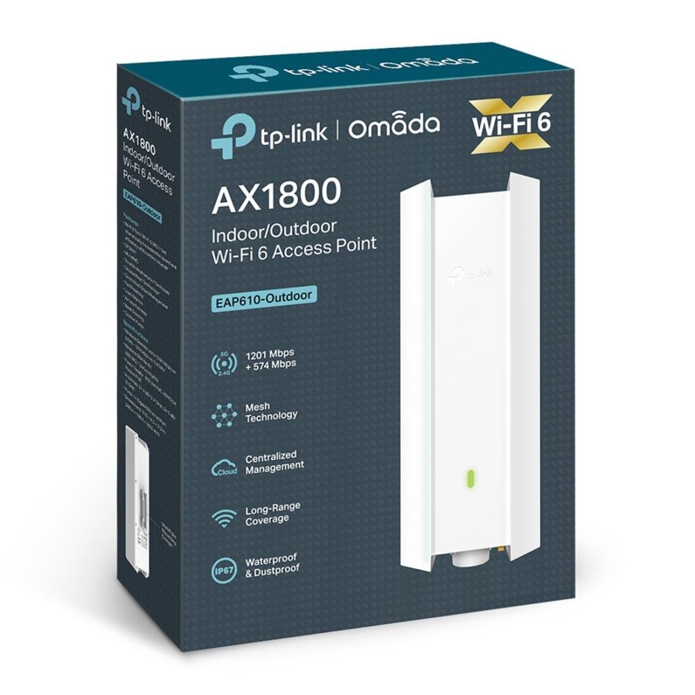 Ponto de Acesso, TP-Link WiFi Externo, Wi-Fi 6, Dual Band, AX1800, EAP610-Outdoor