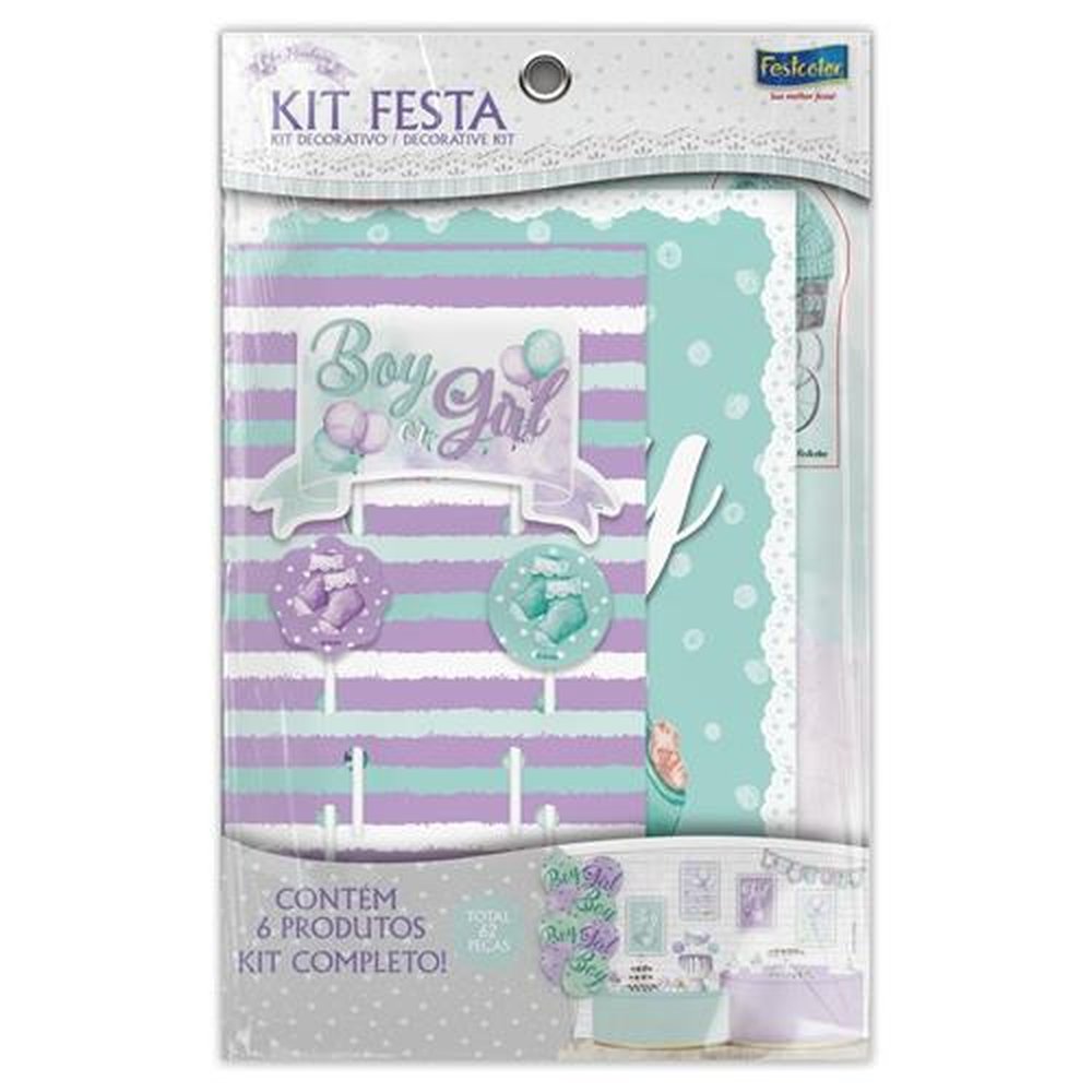 Kit Festa Cha Revelacao - Embalagem com 1 unidade.