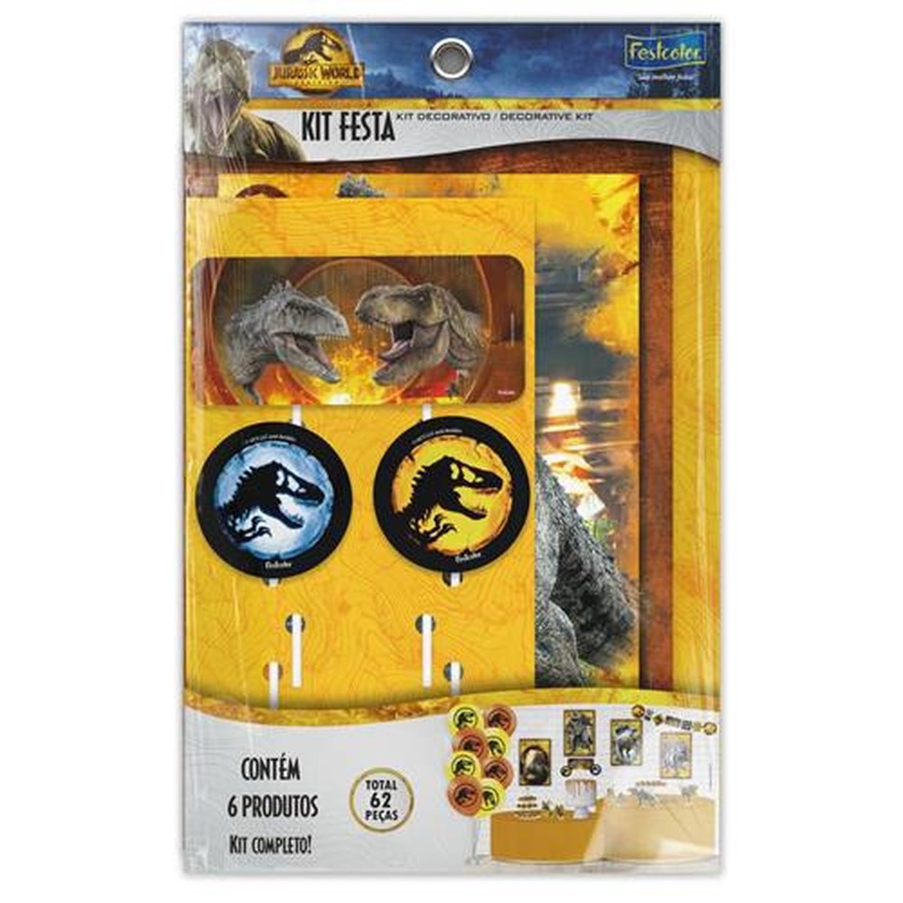 Kit Festa Jurassic World 3 - Embalagem com 1 unidade.