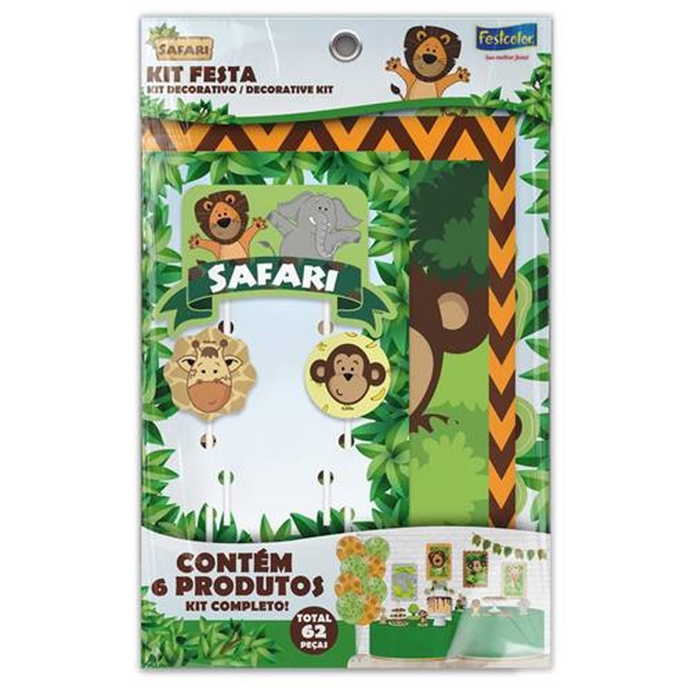 Kit Festa Safari - Embalagem com 1 unidade.