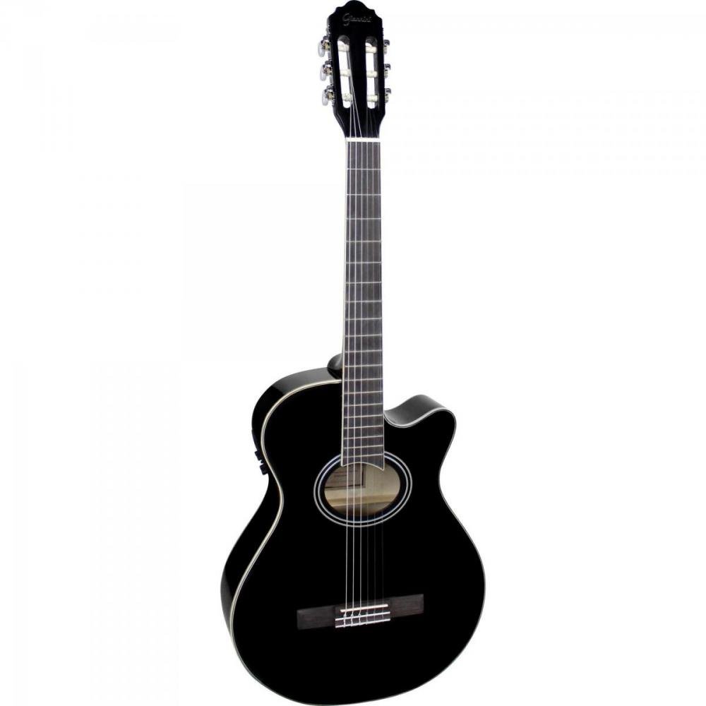 Violão Mini Jumbo Cutaway Nylon Gnf-1d Preto Giannini