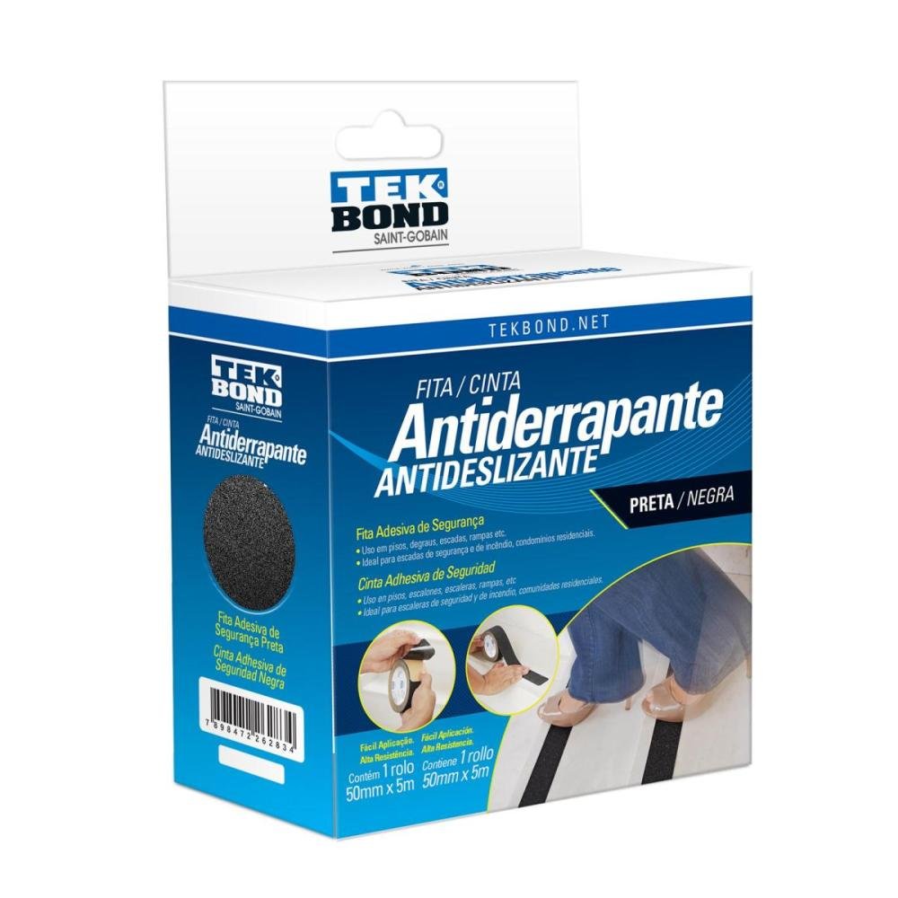 Fita Antiderrapante Preta 50Mmx5m Tekbond