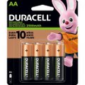 Pilha Recarregavel AA 2500mAh Duracell - Cartela com 4 pilhas