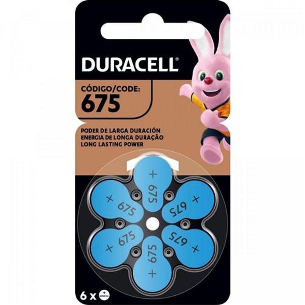Pilha Auditiva 675 Duracell - Cartela com 6 pilhas