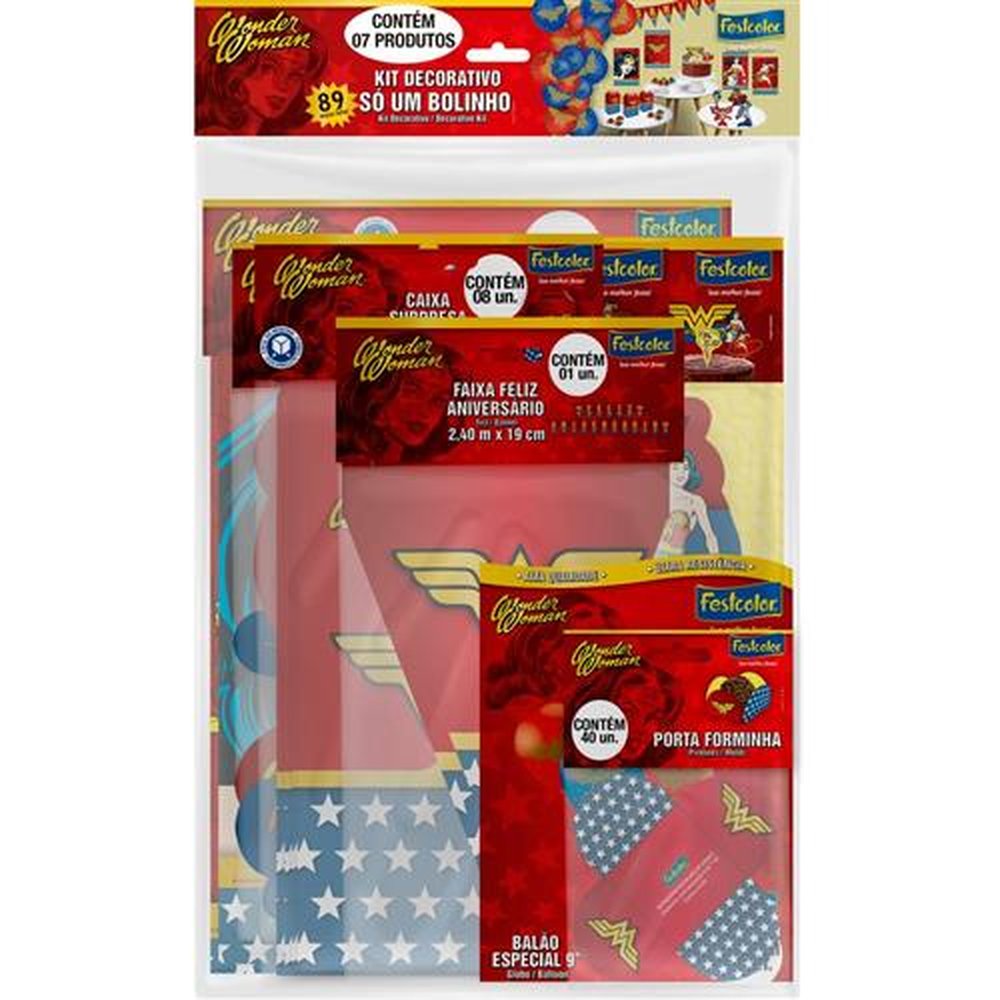 Kit So Um Bolinho Mulher Maravilha