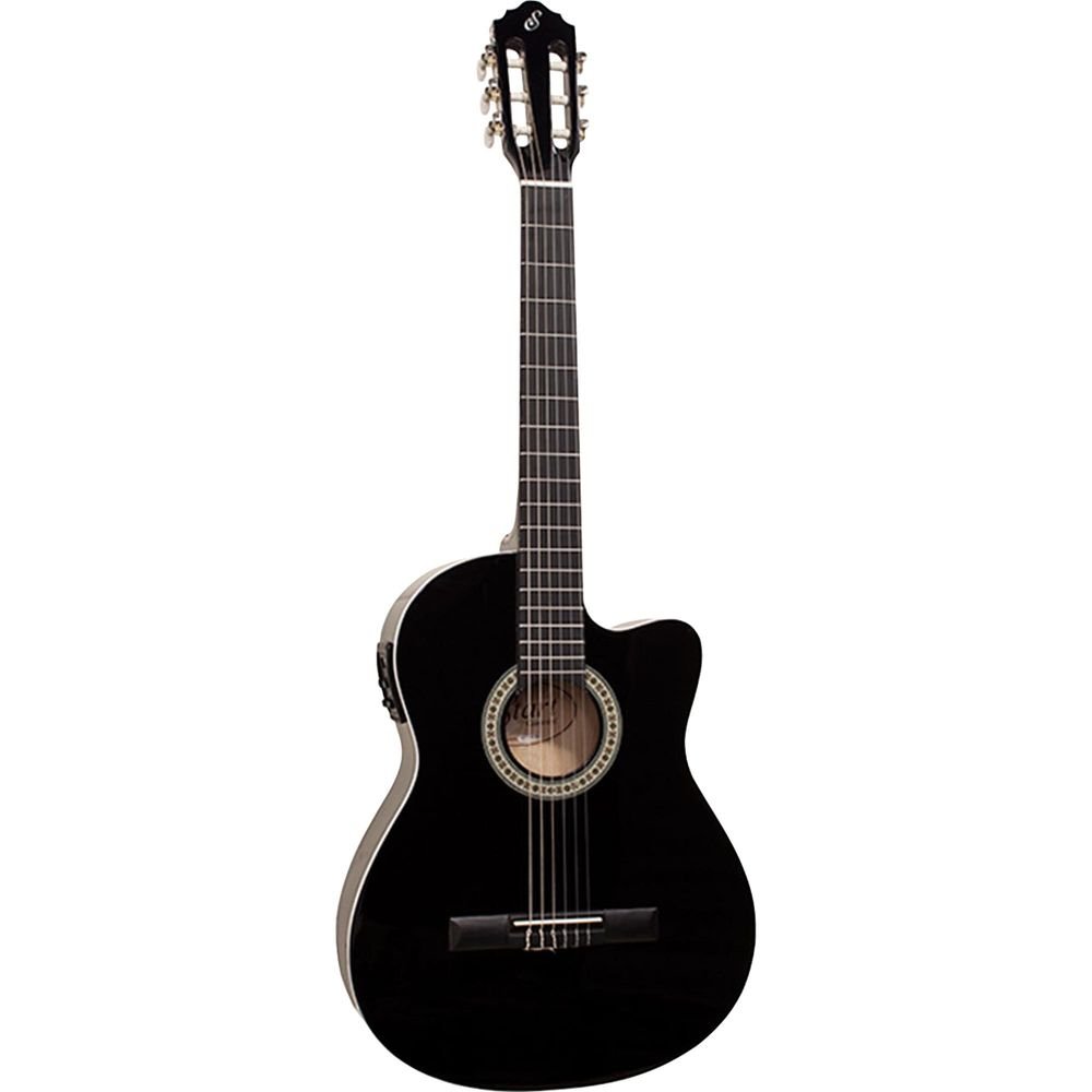 Violão Eletroacústico Flat Cutaway Nylon Nf-14 Preto Giannini