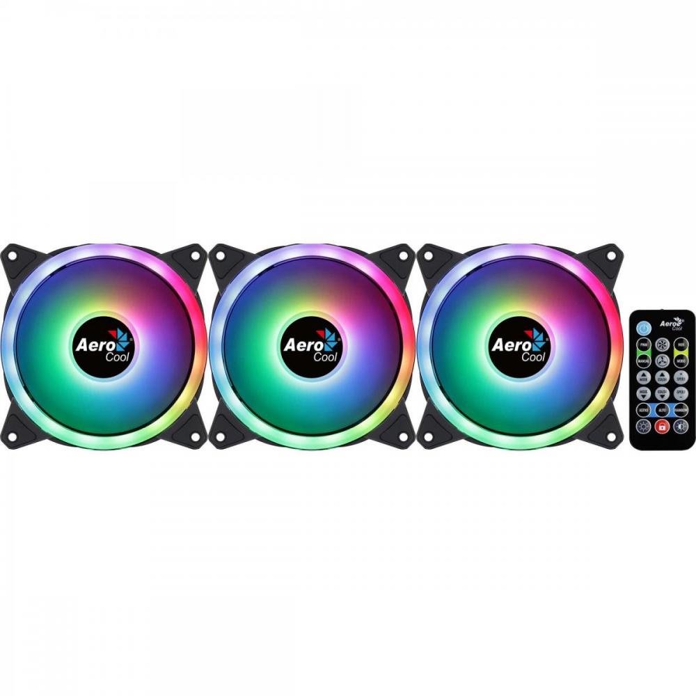 Kit Com 3 Coolers Aerocool Duo 12 Pro ARGB + Hub + Controle Un.Venda: PC/1