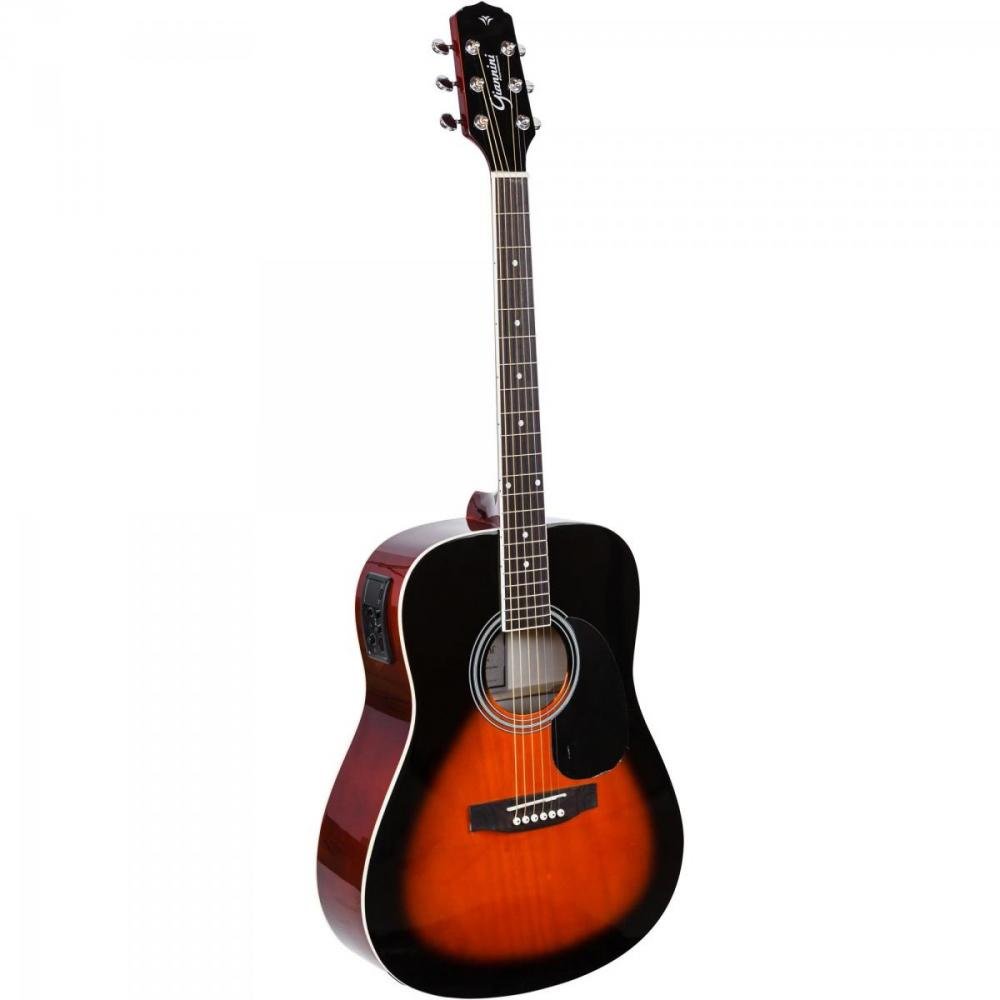 Violão Eletroacústico Dreadnought Folk Aço Gd-1 3 Tone Sunburst Giannini