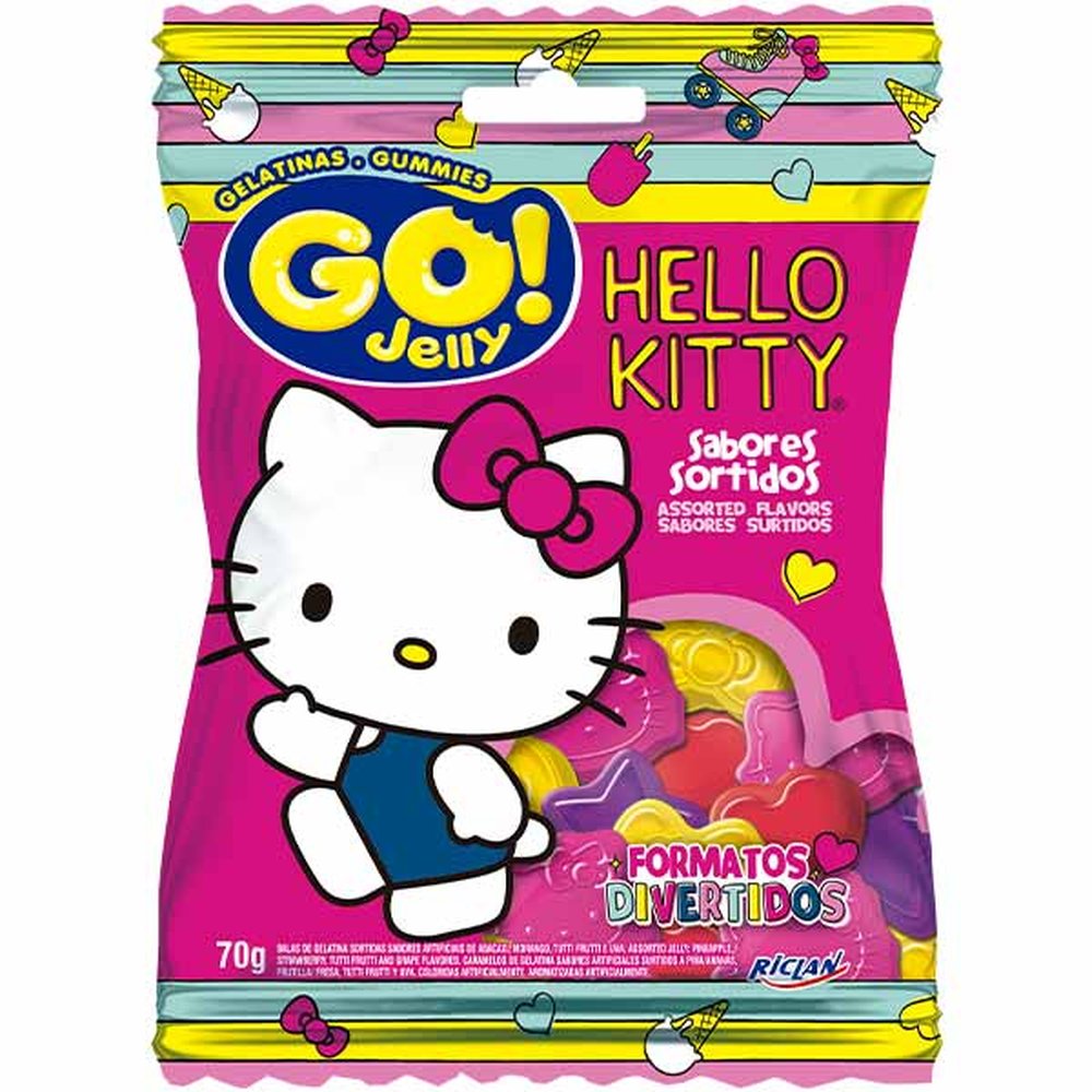 Bala Gelatina Go Jelly 70g Hello Kitty Sabores Sortidos