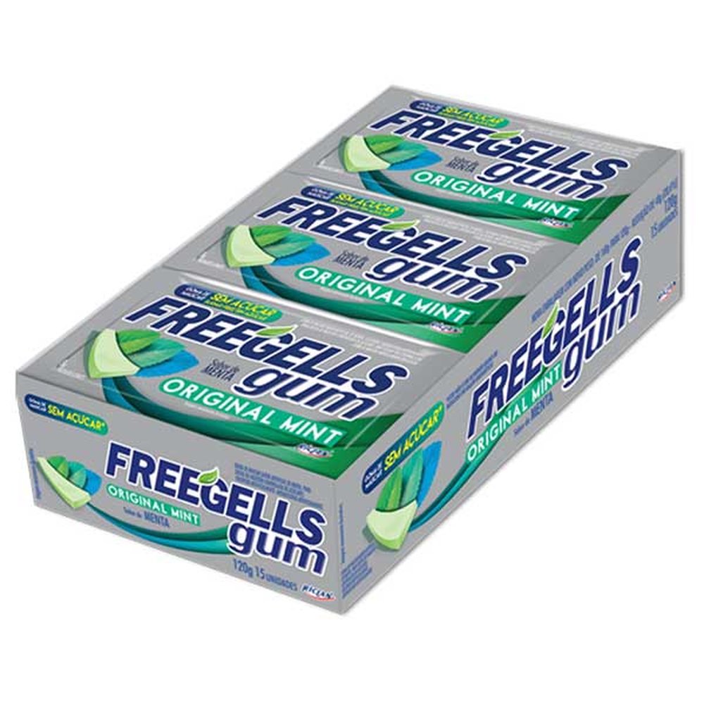 Chicle Freegells Sem Acucar 1x15 Menta