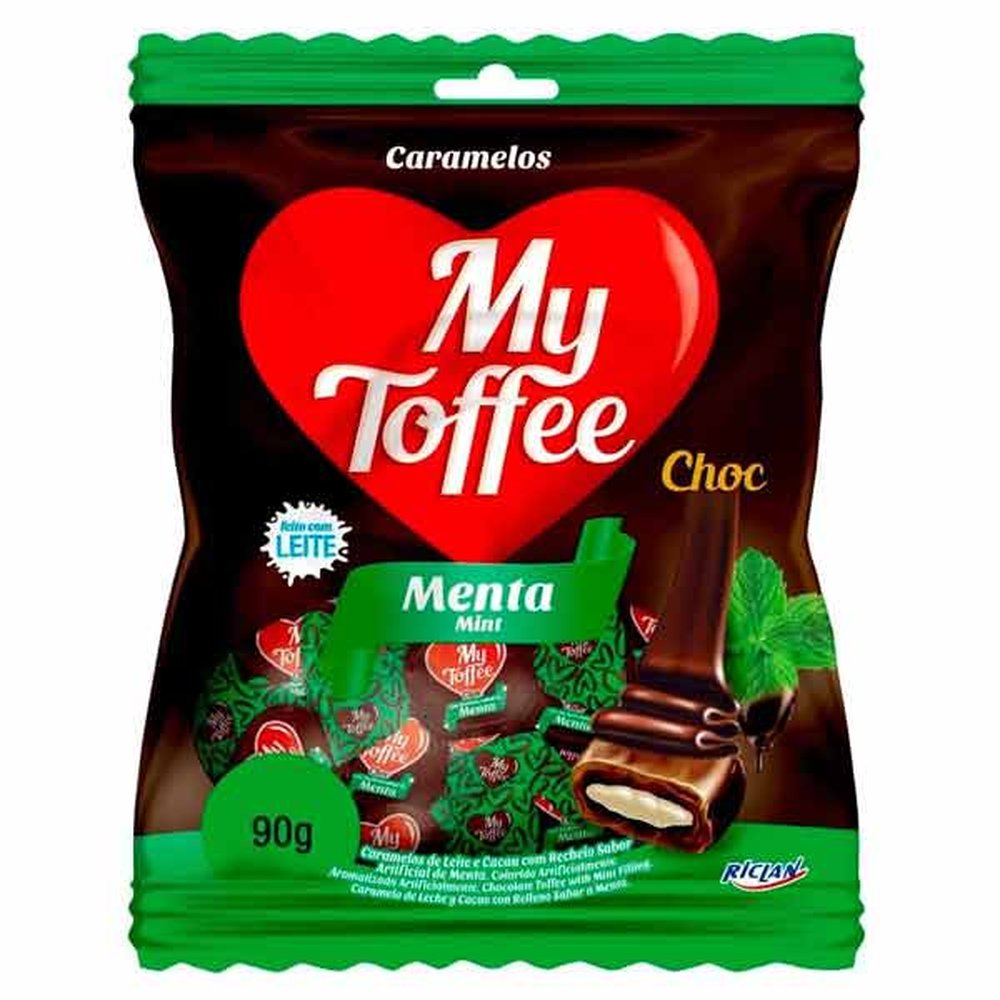 Bala My Toffee 90g Chocolate com Recheio de Menta
