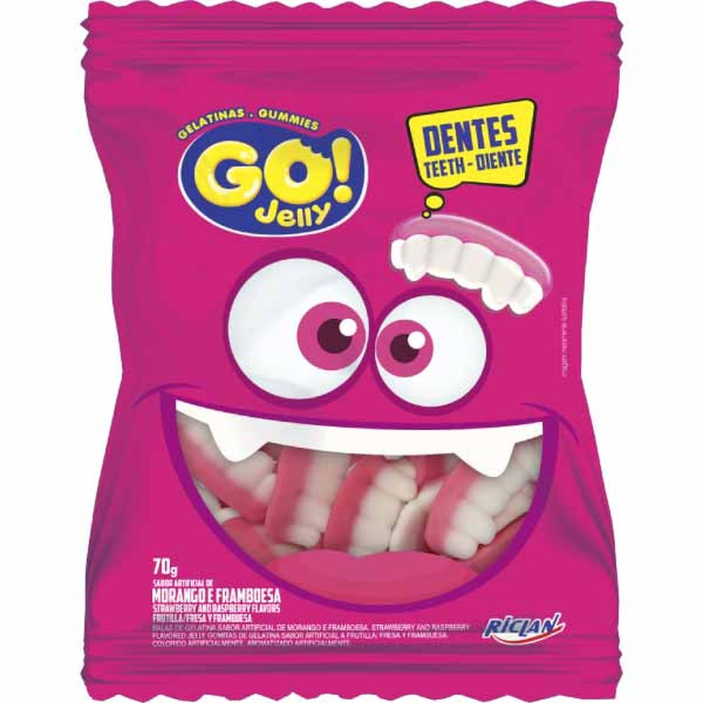 Bala Gelatina Go Jelly 70g Dentadura
